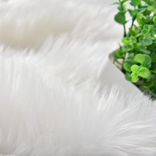 HomeArt Faux Fur Rug - A Timeless Baby Photography Background for Fashion Shoots Portrait Sessions Newborn Product and Still Photography (5 x 5 Feet, White) - Image 4