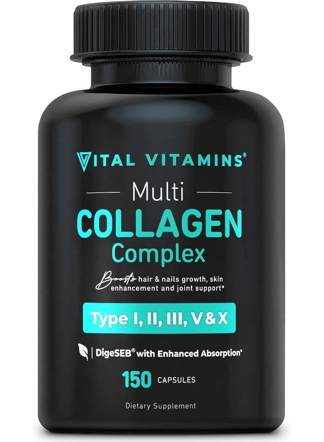 Vital Vitamins Vital Vitamins Grass Fed Enhanced Multi Collagen Pills (150 Capsules 3300mg) - Image 1