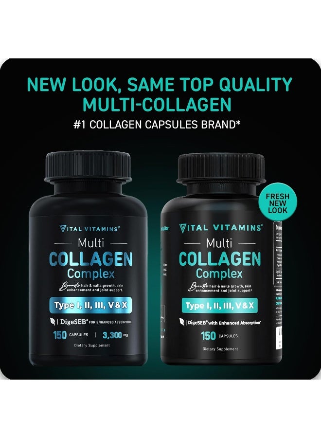 Vital Vitamins Vital Vitamins Grass Fed Enhanced Multi Collagen Pills (150 Capsules 3300mg) - Image 4