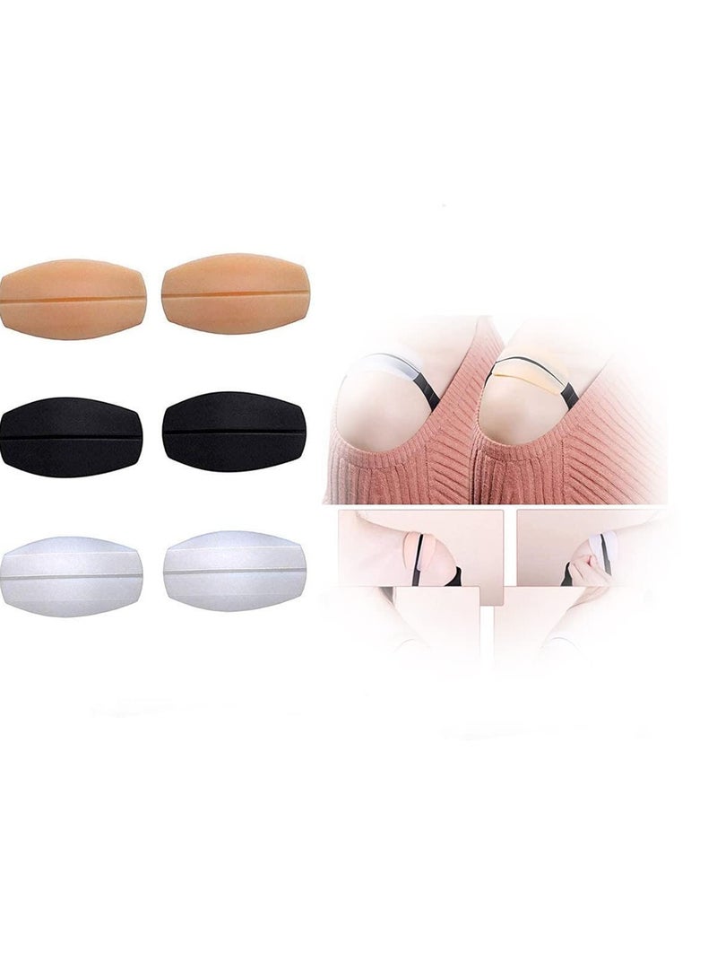 KASTWAVE Women's Soft Silicone Bra Strap Cushions Holder, 6 Pair Non-slip Shoulder Protectors Pads for Women  - Image 1