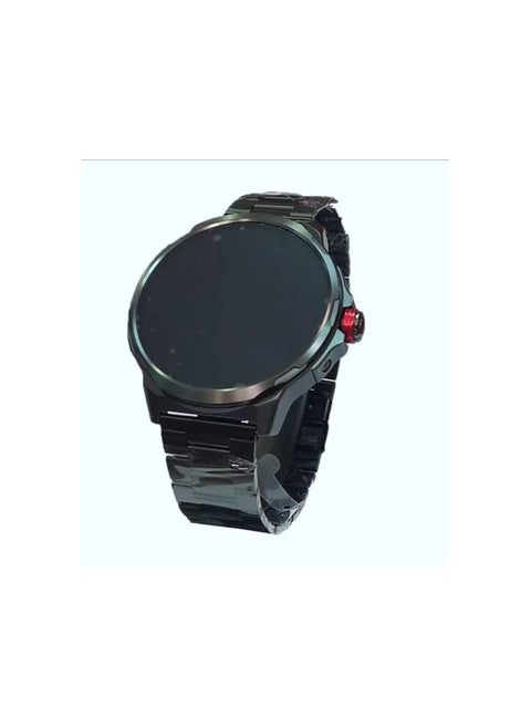 The Oteeto Watch6 smartwatch features a 1.93-inch AMOLED display for clear and precise viewing. It supports Smart Calling for making and receiving smart calls. It features over 100 sports modes for tracking various sports activities. The sleek design features a black metal band and black body, providing a professional look