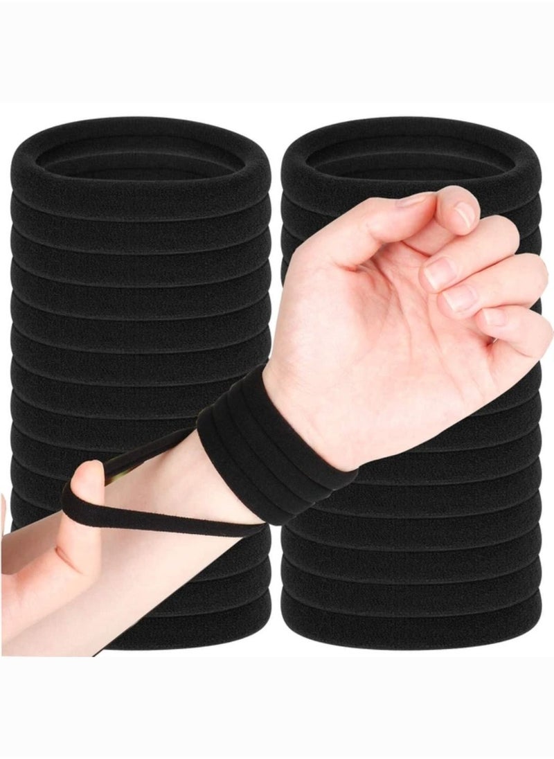 GoodBuy - Black elastic hair bobbles 6-7 cm diameter ties, 15 pieces - Image 1