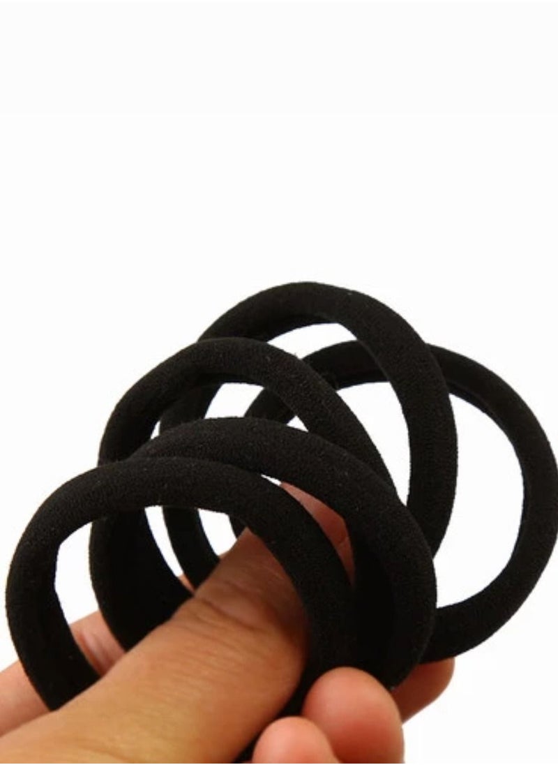 GoodBuy - Black elastic hair bobbles 6-7 cm diameter ties, 15 pieces - Image 1