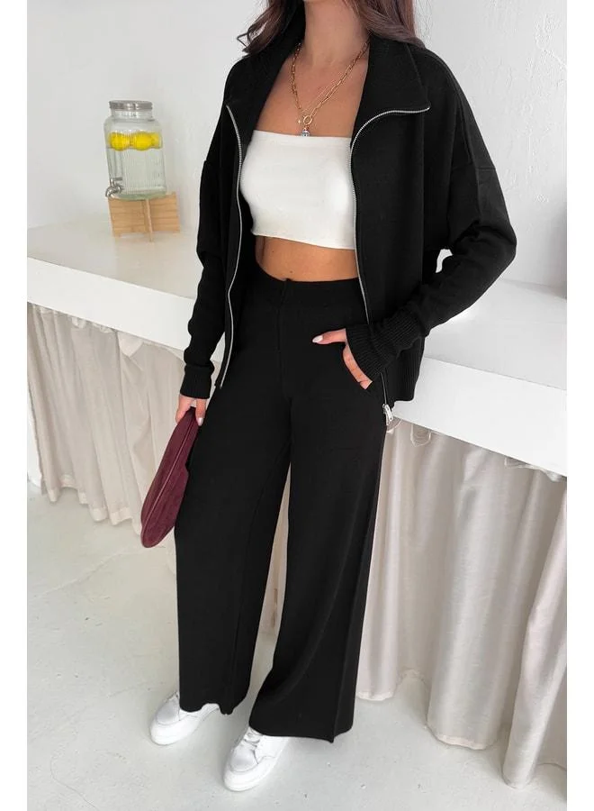 Noa Noa Women's Zippered Thick-Textured Knit Set – Dynamic & Comfortable Style
