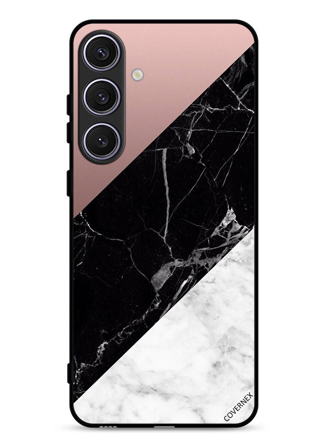 Covernex غطاء حماية لجهاز سامسونج جالكسي S25 بلس بتصميم مزيج من الرخام والسطح العادي - Image 1