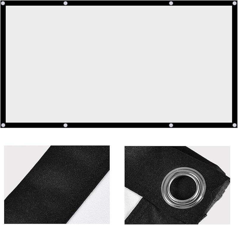Portable Foldable Non Crease White Projector Screen 16 9 Polyester Fabric for Home Outdoor Camping Movie - Image 4