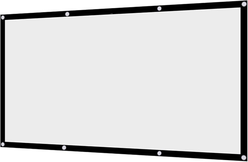 Portable Foldable Non Crease White Projector Screen 16 9 Polyester Fabric for Home Outdoor Camping Movie - Image 3