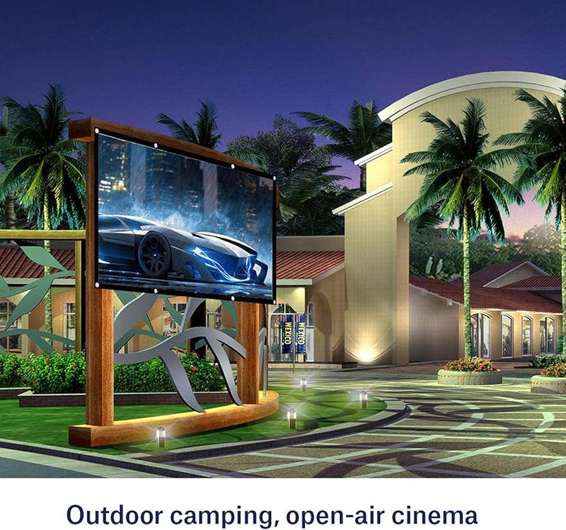 Portable Foldable Non Crease White Projector Screen 16 9 Polyester Fabric for Home Outdoor Camping Movie - Image 5