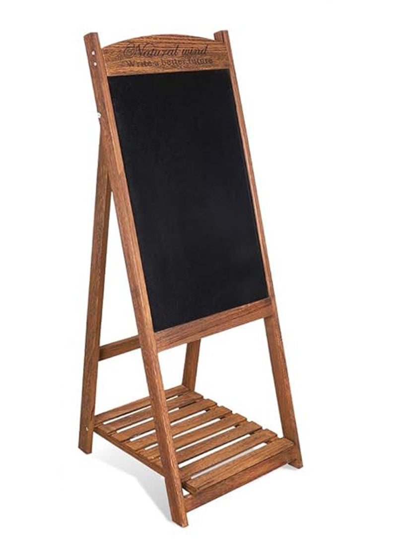 LINGWEI Wooden Blackboard Hand Writing Boards with Flower Pot Holder Wooden Writing Drawing Board Flower Stand Massage Board Ideal for Restaurants Menu Wedding Party Arts & Crafts Drawing Greetings  - Image 1