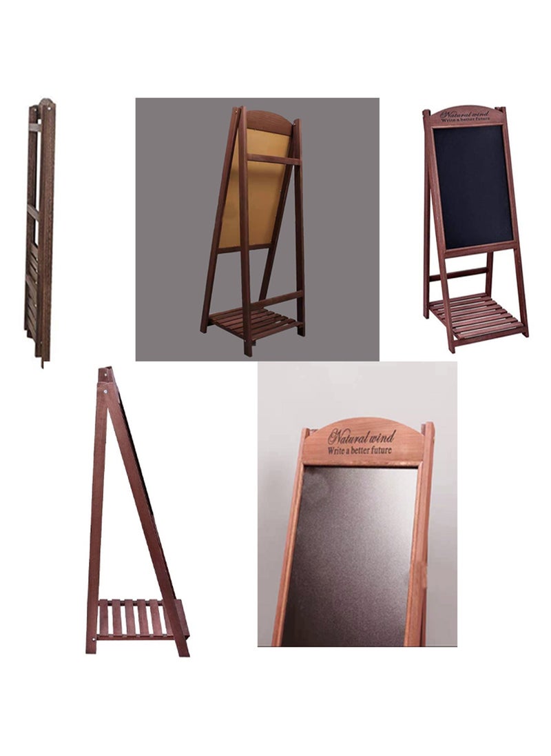 LINGWEI Wooden Blackboard Hand Writing Boards with Flower Pot Holder Wooden Writing Drawing Board Flower Stand Massage Board Ideal for Restaurants Menu Wedding Party Arts & Crafts Drawing Greetings  - Image 3