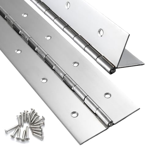 FVSEC 2 Pack Heavy Duty Piano Hinge 12 Inch x 2 Inch Width 0047 Thick Stainless Steel Continuous Piano Hinge for Cabinet Door Toolbox Wooden Box Metal Plate Furniture Industrial Project - Image 1
