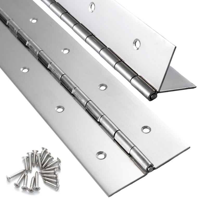 FVSEC 2 Pack Heavy Duty Piano Hinge 12 Inch x 2 Inch Width 0047 Thick Stainless Steel Continuous Piano Hinge for Cabinet Door Toolbox Wooden Box Metal Plate Furniture Industrial Project - Image 2