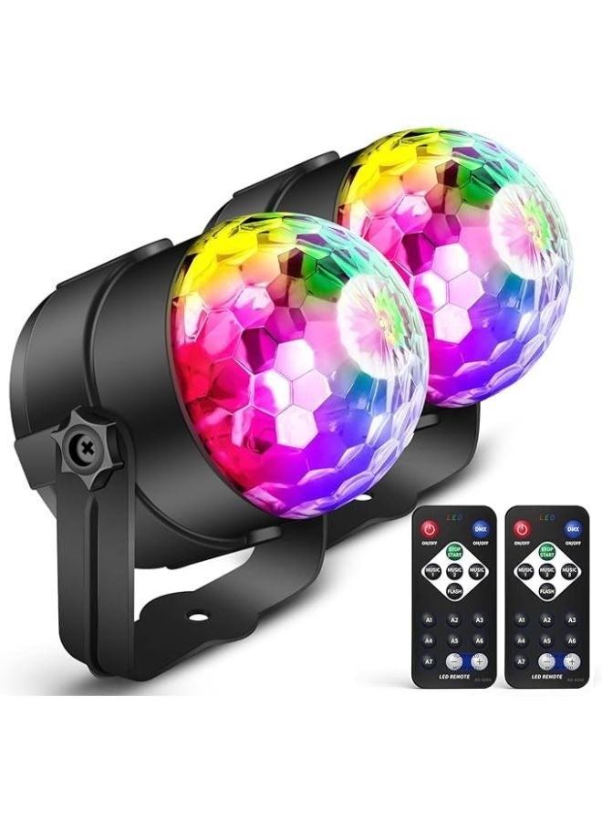 EasyLife 2 Pieces Disco Light Sound Activated Party Light Disco Ball with Remote Control for Kids Disco Parties Lighting Outdoor Indoor Strobe Lamp Stage Par Light - Image 1