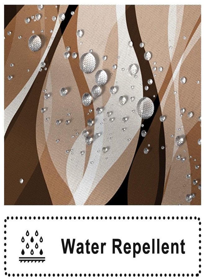 Ruelvth Brown Shower Curtain, Modern Abstract Grey and Brown Striped Shower Curtain Set for Bathroom Waterproof Tan Shower Curtain with Hooks, 72x72 Inch - Image 4