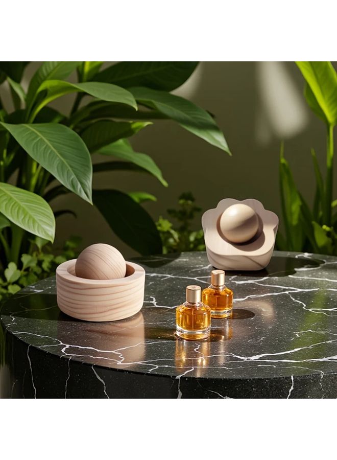 2pcs Wooden Aroma Diffuser Elegant Home Car Essential Oil Decor Gift - Image 1