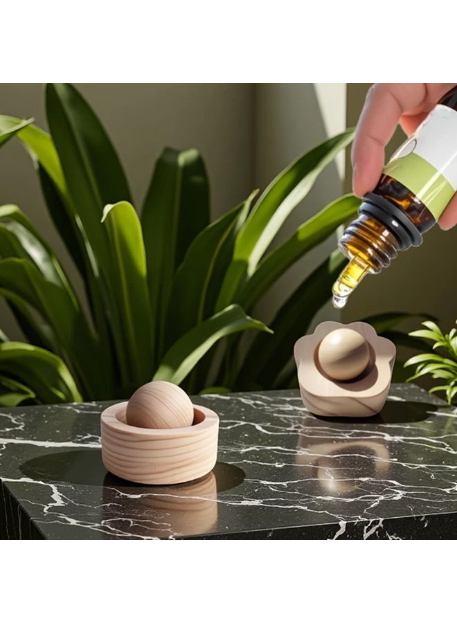 2pcs Wooden Aroma Diffuser Elegant Home Car Essential Oil Decor Gift - Image 5