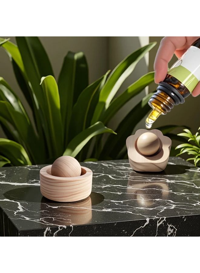 2pcs Wooden Aroma Diffuser Elegant Home Car Essential Oil Decor Gift - Image 4