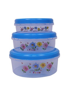 Kuber Industries Kuber Industries Airtight Plastic Food Storage Containers|Plastic Container for Kitchen|Pack of 3 (Blue)  - Image 1