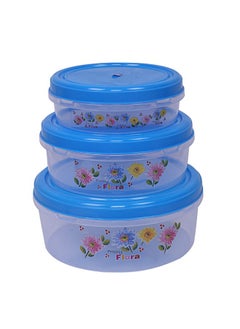 Kuber Industries Kuber Industries Airtight Plastic Food Storage Containers|Plastic Container for Kitchen|Pack of 3 (Blue)  - Image 3