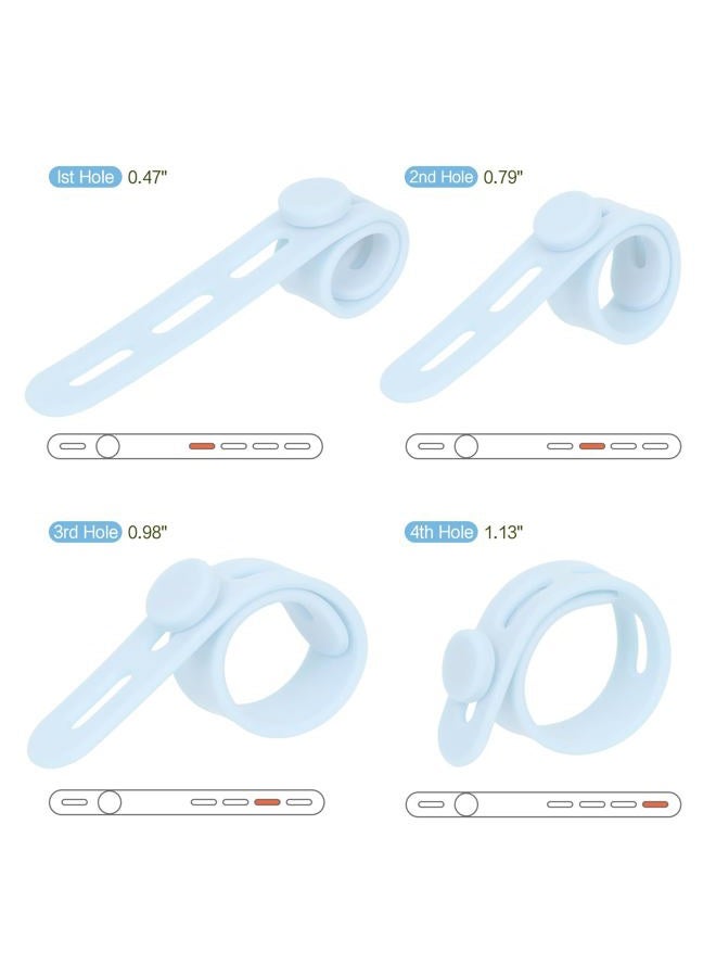 Donruby 24Pcs Silicone Cable Ties - Reusable, Washable Cable Management Ties with Locking Buckle Design, Adjustable Fastening Cable Strap Ties, Multi-Purpose High Elasticity Cord Organizer (Ice Blue) - Image 3