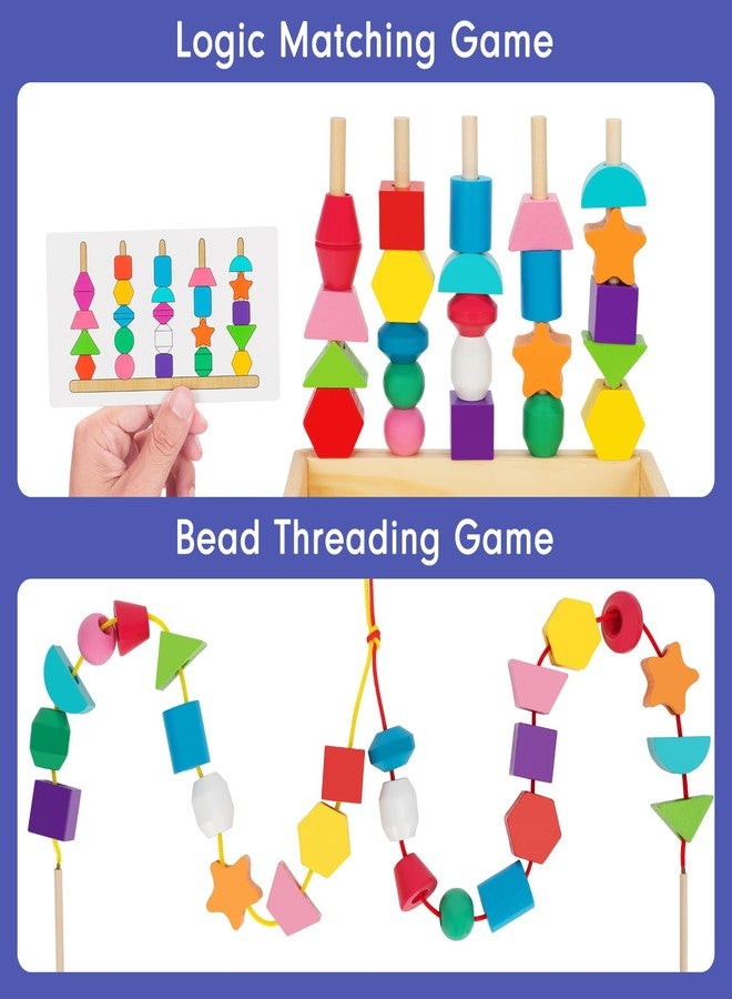 TooyBing Montessori Wooden Lacing Beads Toys for 3 4 Year Old Toddler Kids, Sequencing & Stacking Block Toy with Storage Box, STEM Preschool Learning Toys, Christmas Birthday Gifts for Boys Girls - Image 4