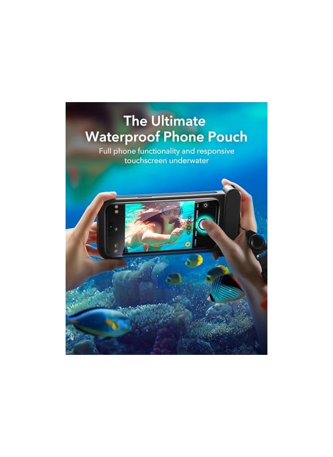 ESR - ESR Waterproof Phone Pouch for iPhone 15 Pro Max /14 Pro Max, Underwater Touch Sensitivity, IPX8 Floating Waterproof Cellphone Case with Lanyard, Dry Bag for Snorkeling, Black - Image 1