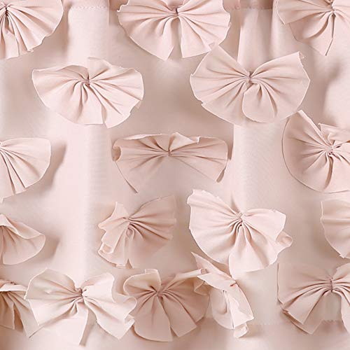 Lush Decor Riley Window Valance - Charming Handmade Bow Details - Elegant Light Filtering Single Panel- 54" W x 18" L , Blush - Image 3