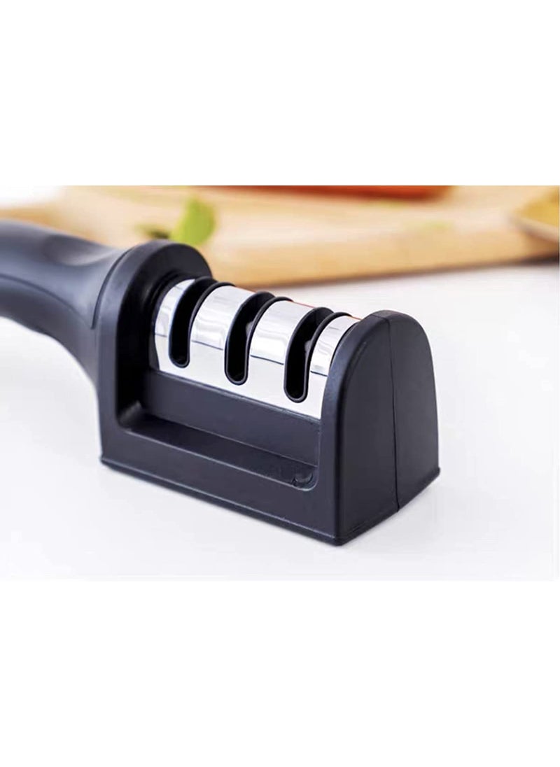 DRODRM DRODRM Manual 3 Stage Knife Sharpener for Kitchen 3Level Knife Sharpening Tool Advanced Knives Sharp Tool for Steel Knives Knife Sharpener Rod for Kitchen Accessories  - Image 4