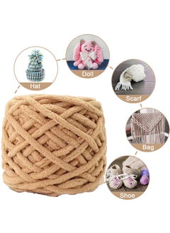 2-Piece Knitting Wool Yarn,Knitting Yarn Coarse Yarn for Crochet, Soft Chunky Yarn for Projects Making Plush Balls Handmade Bags Sweaters Shoes Hats Blankets Scarves Brown - pzsku/Z13620EE8BAEFA8236BFBZ/45/_/1717123470/7720c461-ea54-4135-8527-59a06c754bcc