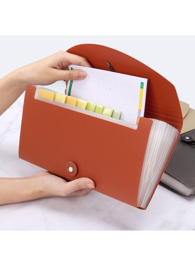 13 Pocket Expanding Check Bill File Folder Small Accordion File Folder Expandable Card Ticket Holder File Storage Folder Plastic Business Document Organizer Wallet - Image 2