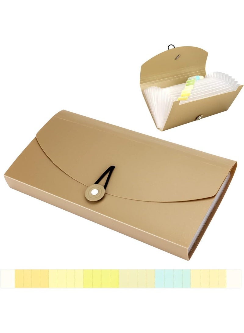 13 Pocket Expanding Check Bill File Folder Small Accordion File Folder Expandable Card Ticket Holder File Storage Folder Plastic Business Document Organizer Wallet - Image 5