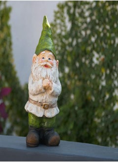 Alpine Alpine Corporation 12" Tall Outdoor Garden Gnome Folding Hands Yard Statue Decoration  - Image 2