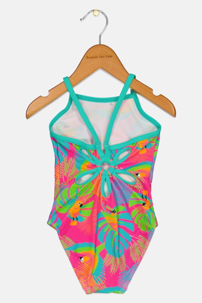 ZOGGS Toddlers Girl Allover Print Sleeveless One Piece Swimsuit, Multicolor - Image 3