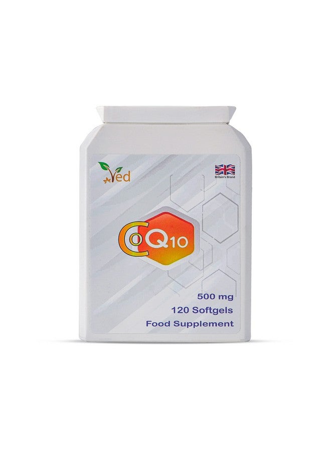 VED CoQ10 500mg | Co Enzyme Q10 | Highest Strength | Naturally Fermented Ubiquinone Coenzyme | Superior Natural Formula | 500mg 120 Softgels| 4 Months Supply - Image 1
