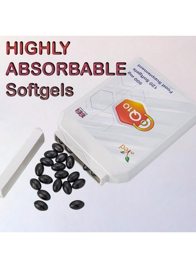 VED CoQ10 500mg | Co Enzyme Q10 | Highest Strength | Naturally Fermented Ubiquinone Coenzyme | Superior Natural Formula | 500mg 120 Softgels| 4 Months Supply - Image 3