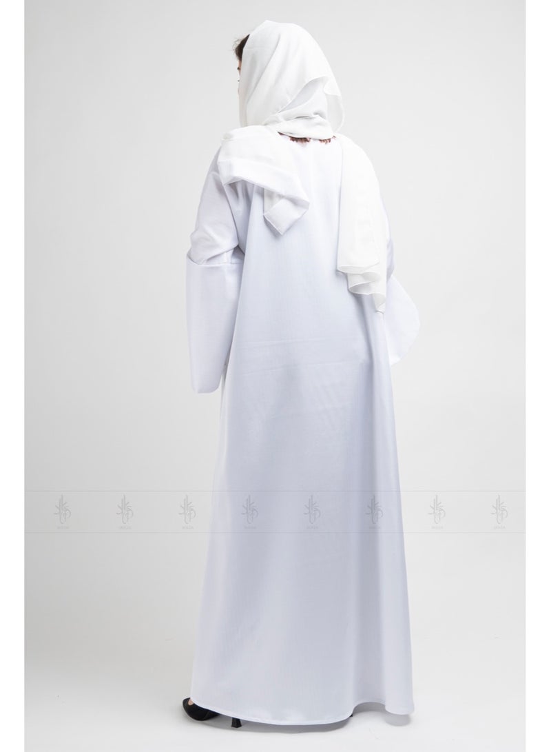اكسا عباية AIK6022 ابيض - Image 4