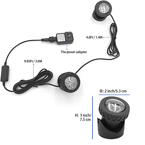 TENSUL Colored Pond Lights with Timer, RGB Fountain Lights IP68 Waterproof Pond Light, Dimmable Outdoor Landscape Lights for Fish Tank Pond Fountain Garden, 3 Lights - Image 4