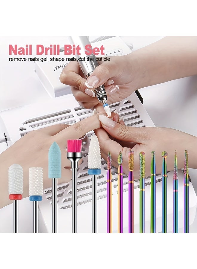 Rozino 13pcs Nail Drill Bit Set, Ceramic Cuticle &  Nail Polish Remover, Nail Grinder Accessories - Image 2