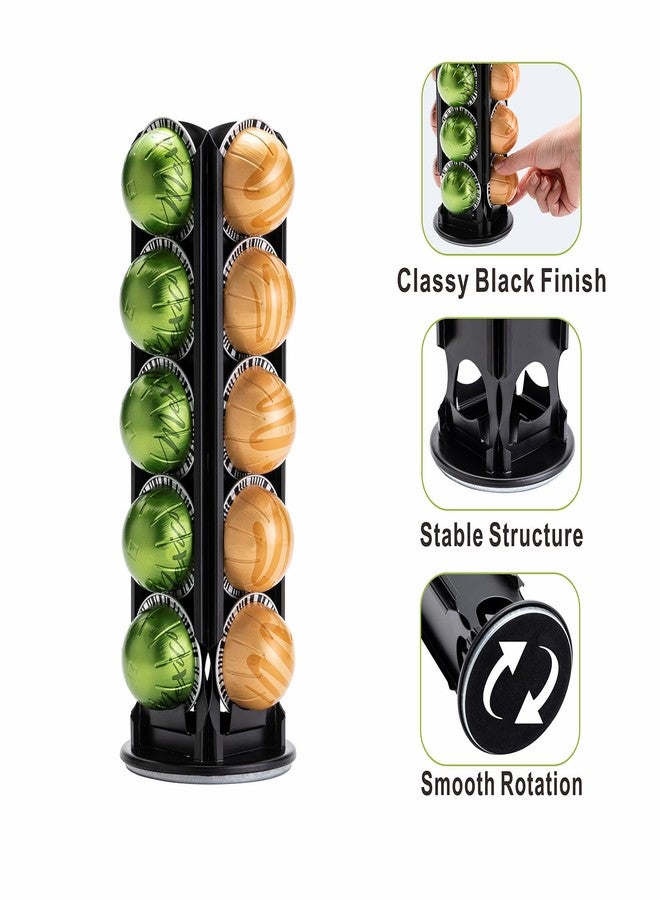 ZCDCP Nespresso Pod Holder for Vertuo Pod Holder Carousel Stand Storage with 360 Degree, Chrome Coffee Pod Holder Organizer for Nespresso Vertuo, 20 Pods - Image 3
