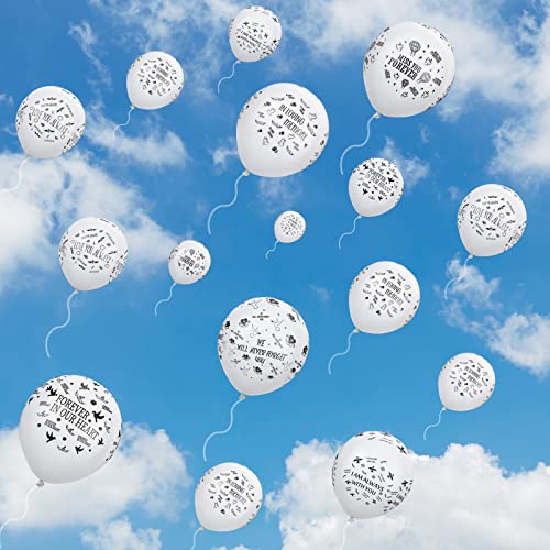 Sinmoe 72 Pcs Memorial Balloons Set White Remembrance Funeral Celebration of Life Latex Balloon with Ribbon Love You Always Miss You Forever We Will Never Forget You Balloons Decorations 12 Inch - Image 4