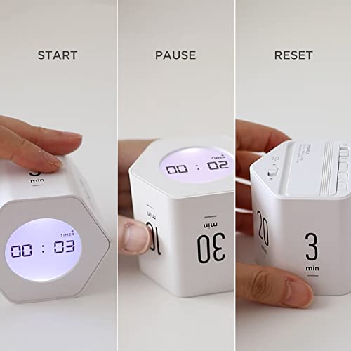 Mooas Multi-Hexagon Clock Cube, Digital Clock, Pomodoro Timer with Backlight 12/24H Count up & Countdown, Flip Timer, Various Time Presets - Ideal for Classroom, Gym, Office (Yellow) - Image 3