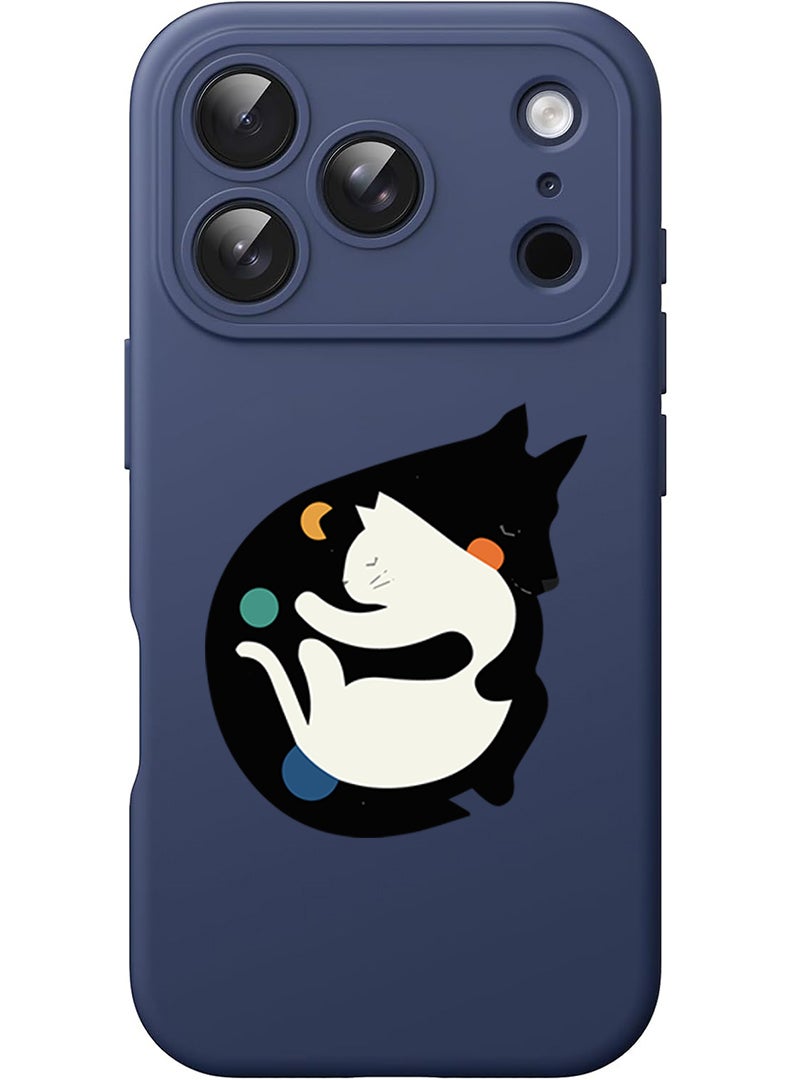 Theodor Protective Slim Fit Case Liquid Silicone Cover with Full Body Protection Anti-Scratch Shockproof Case For Apple iPhone 17 Pro (Blue) More Hugs - Image 1