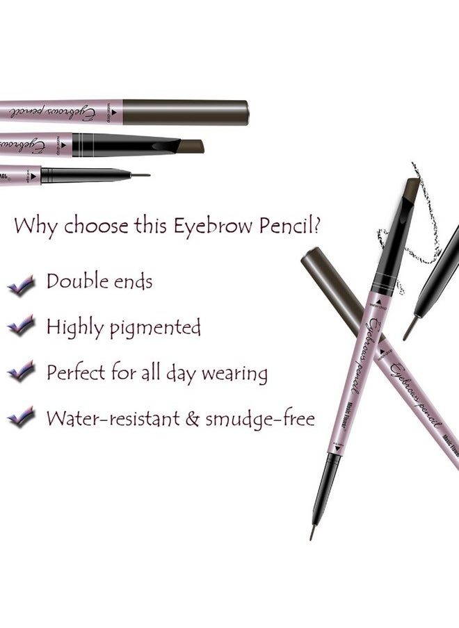 HeyBeauty [ 2 Pack]Eyebrow Pencil, Waterproof Eyebrow Makeup with Dual Ends, Professional Brow Enhancing Kit with Eyebrow Brush (Dark Brown #1)  - Image 4