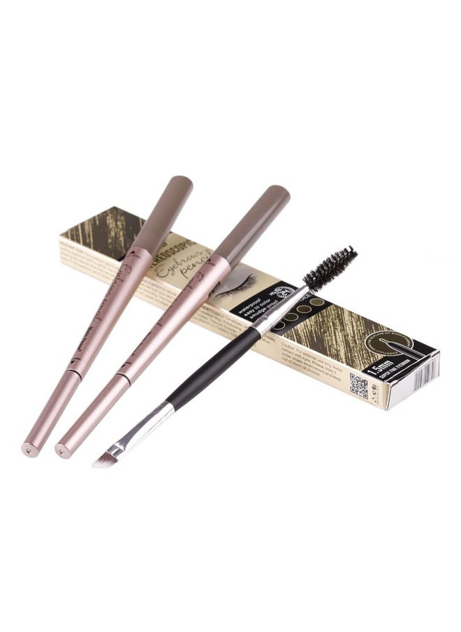 HeyBeauty [ 2 Pack]Eyebrow Pencil, Waterproof Eyebrow Makeup with Dual Ends, Professional Brow Enhancing Kit with Eyebrow Brush (Dark Brown #1)  - Image 5