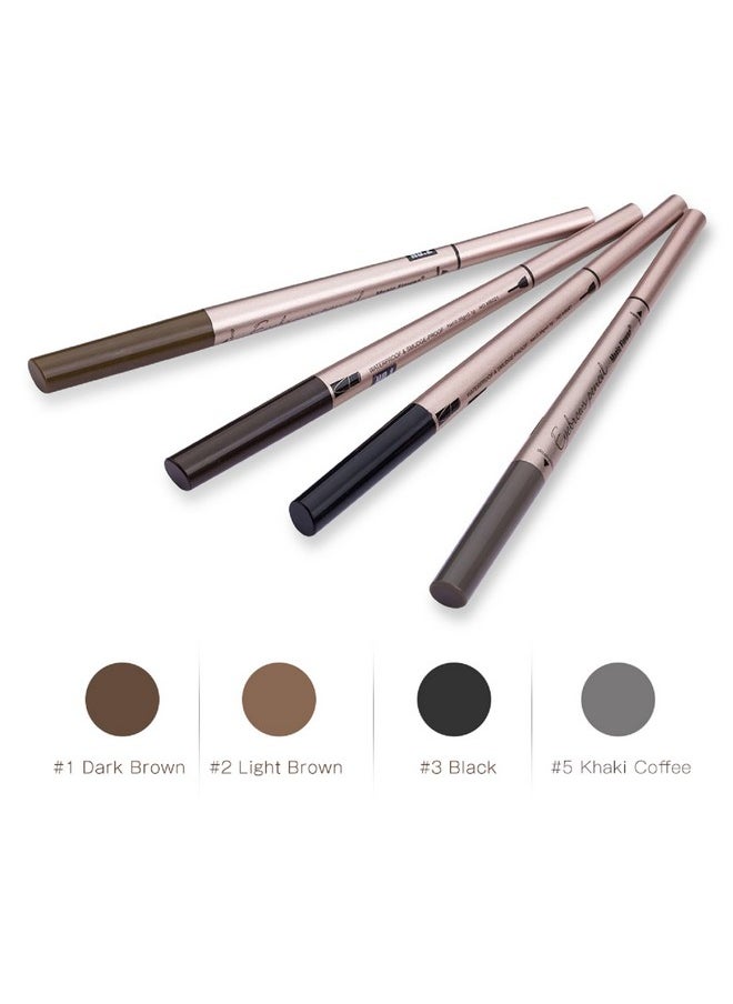 HeyBeauty [ 2 Pack]Eyebrow Pencil, Waterproof Eyebrow Makeup with Dual Ends, Professional Brow Enhancing Kit with Eyebrow Brush (Dark Brown #1)  - Image 3