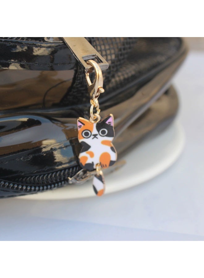 5 Pcs Women Girls Cute Cat Keychain Bag Charm Metal Pendant Kawaii Mini - Image 2