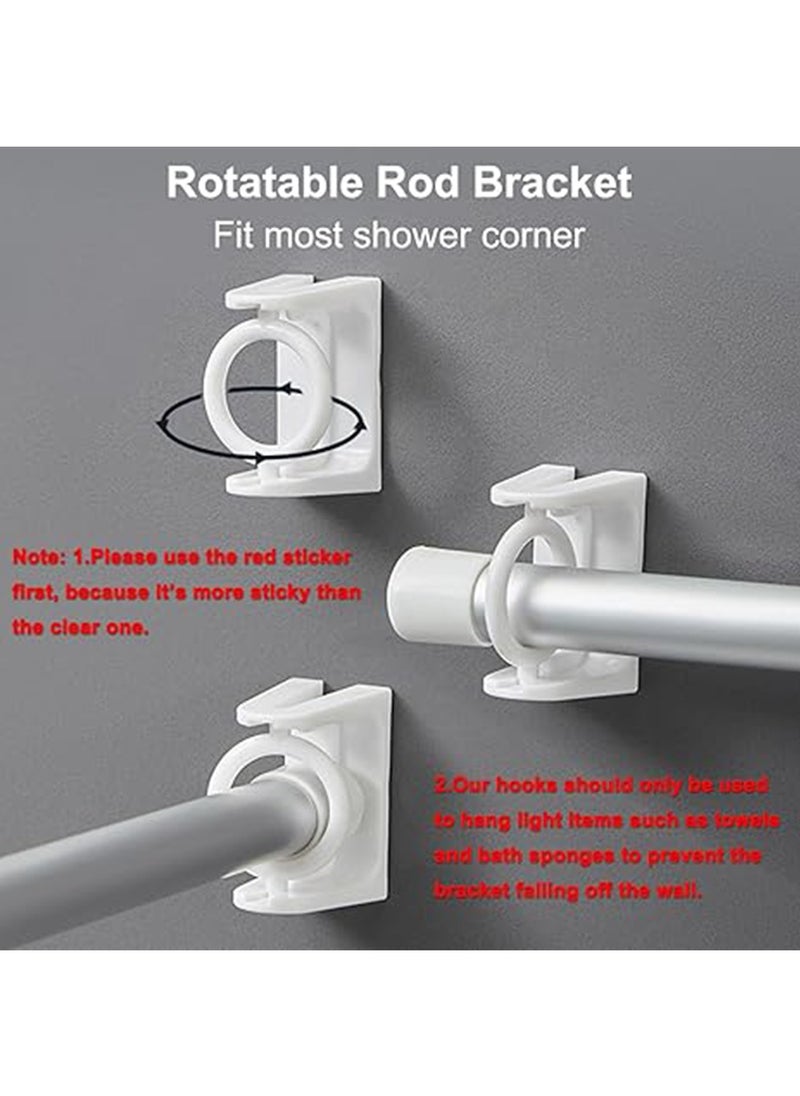 Generic 2 Sets RV Camper Travel Trailer Bathroom Corner Storage Bar, Adjustable Spring Tension Rods with Rotatable Bracket and S-Hooks, RV Accessories for Inside for Securing Toiletries  - Image 3