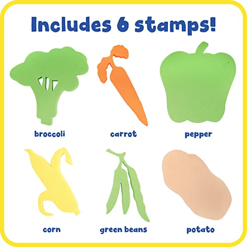 READY 2 LEARN Giant Stampers Vegetables Set of 6 Easy to Hold Foam Stamps for Kids Arts and Crafts Stamps for Displays Posters Signs and DIY Projects - Image 5