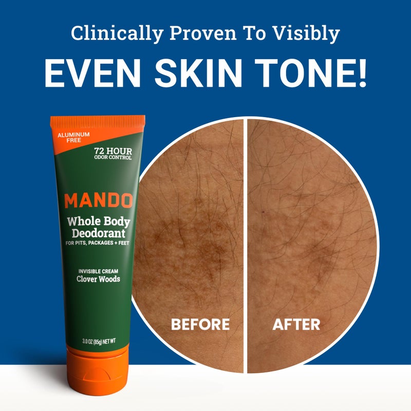 Mando مندو مزيل عرق للجسم بالكامل للرجال - كريم غير مرئي - تحكم في الرائحة لمدة 72 ساعة - خالي من الألمنيوم، خالي من بيكربونات الصوديوم، آمن للبشرة - أنبوب 3 أونصات (عبوة من 2)  - Image 5