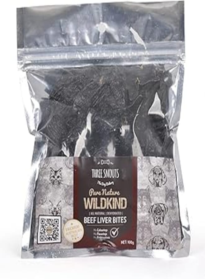 Three Snouts Pure Nature WILDKIND Beef Liver Bites 100g